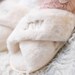 Personalised monogrammed embroidered wedding fluffy indoor slippers bridesmaids gift bridal showet bridal gifts bachelorette party slippers