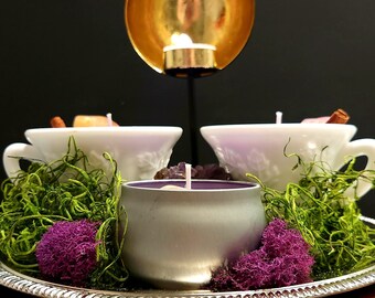 Dionysus altar candles and bottles