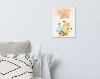 Boho Chic Baby Nursery Canvas | Baby Buzzing Bee Nursery | Nursery Canvas