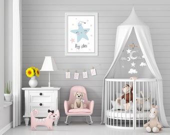 Baby Nursery Downloadable Digital Poster Print | My Star Nursery Print | Baby Room Cute Boho My Star Poster Print