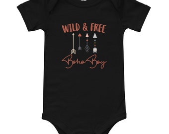 Boho Boy Wild and Free Arrows Baby short sleeve one piece | Infant Onesie Bodysuit