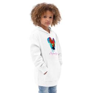 Minnie Girl Drip Logo Girls Fleece Hoodie | Minnie Mouse Inspired Hooded Sweatshirt White Side View