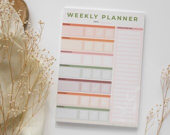 Print Ready Boho Weekly Planner | Weekly Calendar Download Todo List | Goals of the Week Calendar