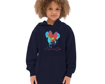 Minnie Girl Drip Logo Girls Fleece Hoodie | Minnie Mouse Inspired Hooded Sweatshirt