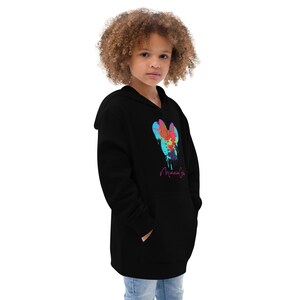 Minnie Girl Drip Logo Girls Fleece Hoodie | Minnie Mouse Inspired Hooded Sweatshirt Black side view