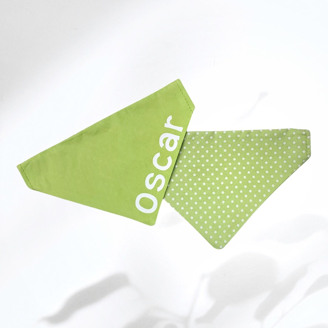 Green Polka Dot Dog Bandana Green Puppy Bandana Dog Collar Etsy