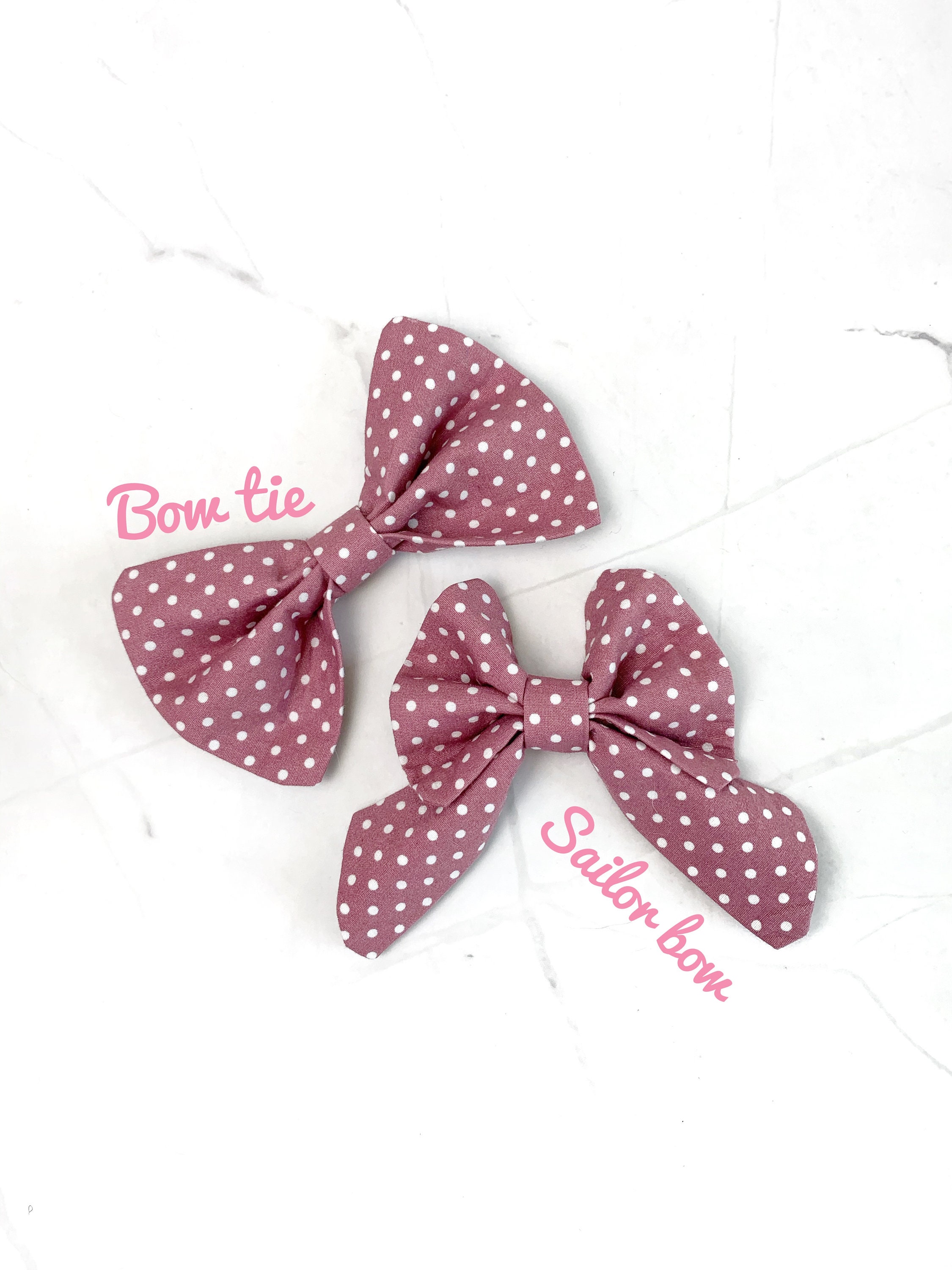 Handmade Pink Gingham Pre-tied Clip on Bow Tie for Boys 