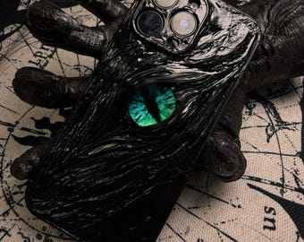 Devil Eyes Luminous-telefoonhoesje voor iPhone 16/15/14/13/12 Siliconen telefoonhoesje, telefoonhoesje donkere gotische stijl