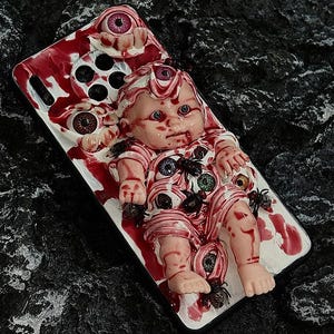 Horror blutige menschliche Auge Handyhülle,HorrorEyeArt glühende Augen Handyhülle für iPhone 16/15/14/13/12 silikon Handyhülle, dark gothic Handyhülle