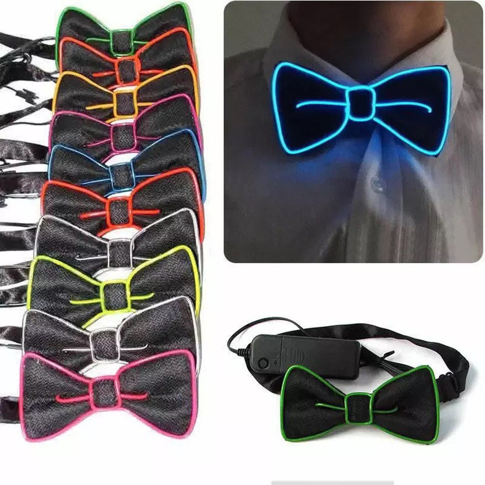 LED Wire Bow tie Luminous Light Up Bow Tie Club Party Bow | Etsy