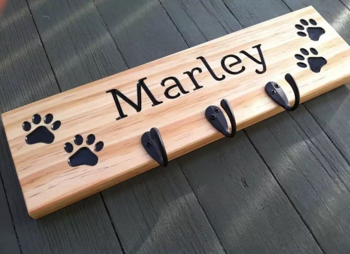 Personalized Dog Leash Holder For Wall Custom Dog Leash Etsy