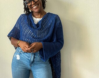 Half Wrap Fall Shawl | Crochet Wrap | Beginner Crochet Pattern | Includes charts & written pattern | XS-5XL | PDF Download Only