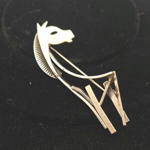 Beau Sterling Midcentury Horse Brooch