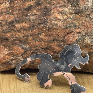 Vintage Sterling Silver Lion Brooch