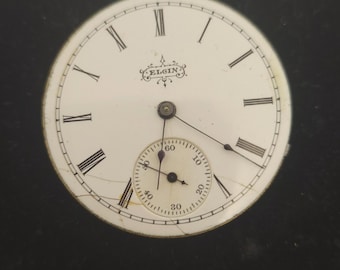 Vintage Elgin Grade 118 watch face, for parts or repair.