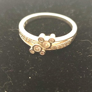 Disney Mickey double ring, Swarovski crystals and sterling silver