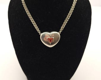 Vintage Sterling Silver YWCA Heart Necklace