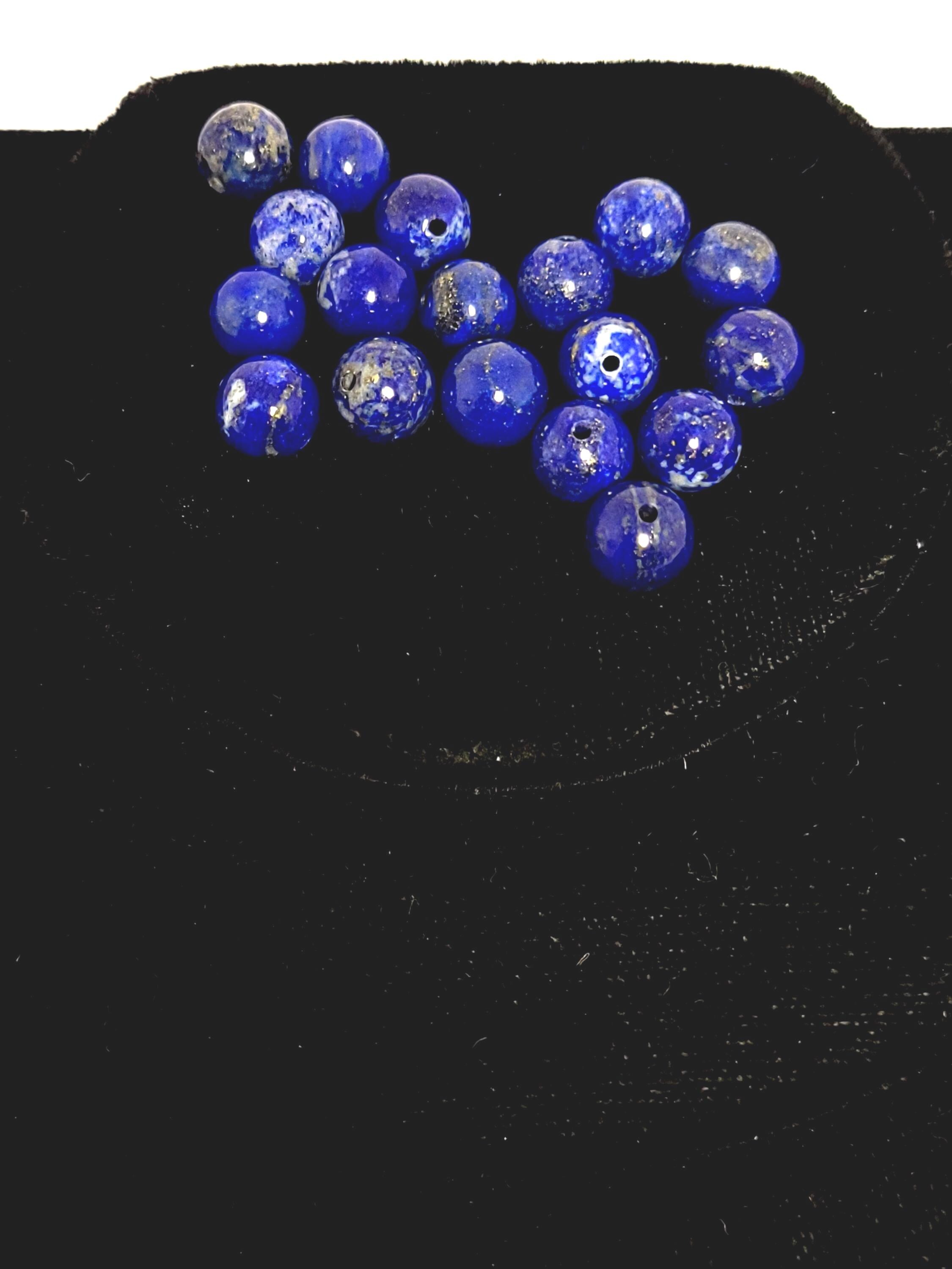 Lapis Lazuli beads, smooth spheres, 8mm.