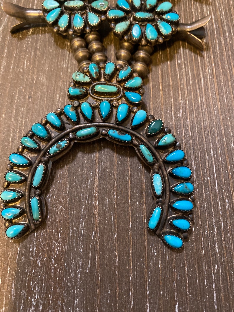 Vintage Old Pawn Squash Blossom Necklace Etsy