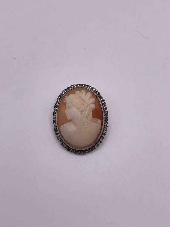 Sterling Silver Cameo Brooch