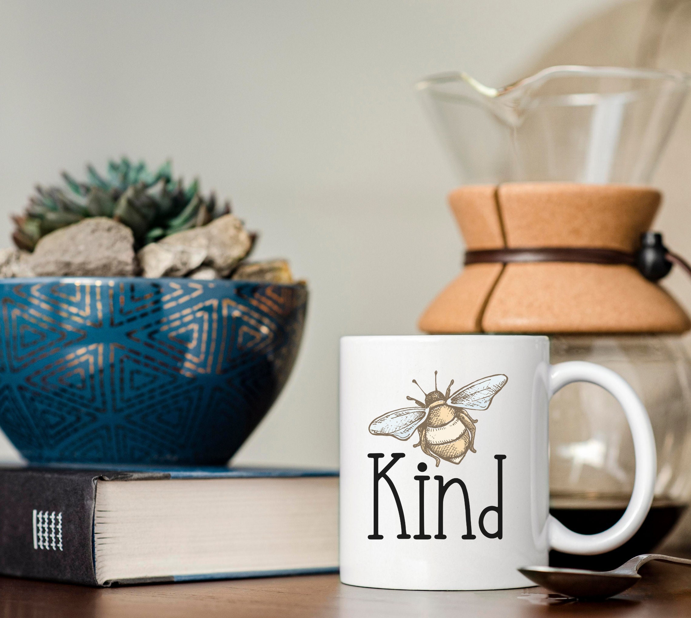 Gift for Woman Bee Kind Kindness Mug Positive Quote Human Kind Mug Be Kind Mug Humanity In A World Where You Can Be Anything Be Kind