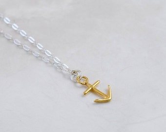 Anchor necklace, 22ct gold plated sterling silver neckace