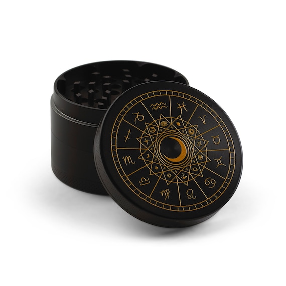 SPARX Co. Zodiac Spice Mill - Heavy Duty Zinc Alloy Manual Herb Crusher