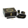 Zodiac Locking Stash Box UV Smell Proof Container XL Wooden Box Grinder Rolling Tray Set Odor Proof Storage