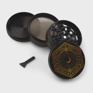 SPARX Co. Zodiac Spice Mill - Heavy Duty Zinc Alloy Manual Herb Crusher image 7