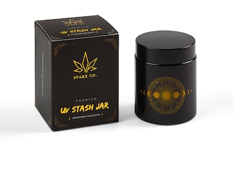 SPARX Co. Zodiac UV Storage Jar - Light-Blocking Glass Scent-Lock Container