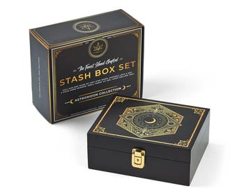 Zodiac Celestial Keepsake Collection: Premium Locking Wooden Chest with Protective Accessories