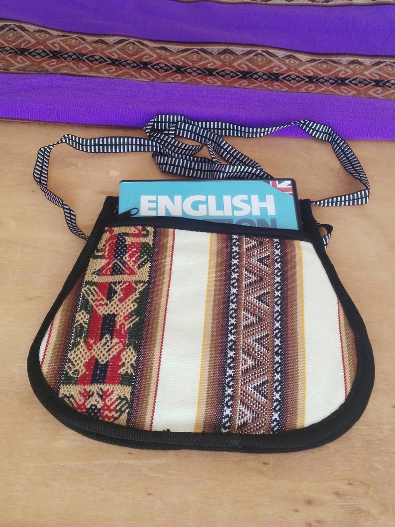 Bohemian bag with beautiful ethnic designs and Andean coloursPeruvian art