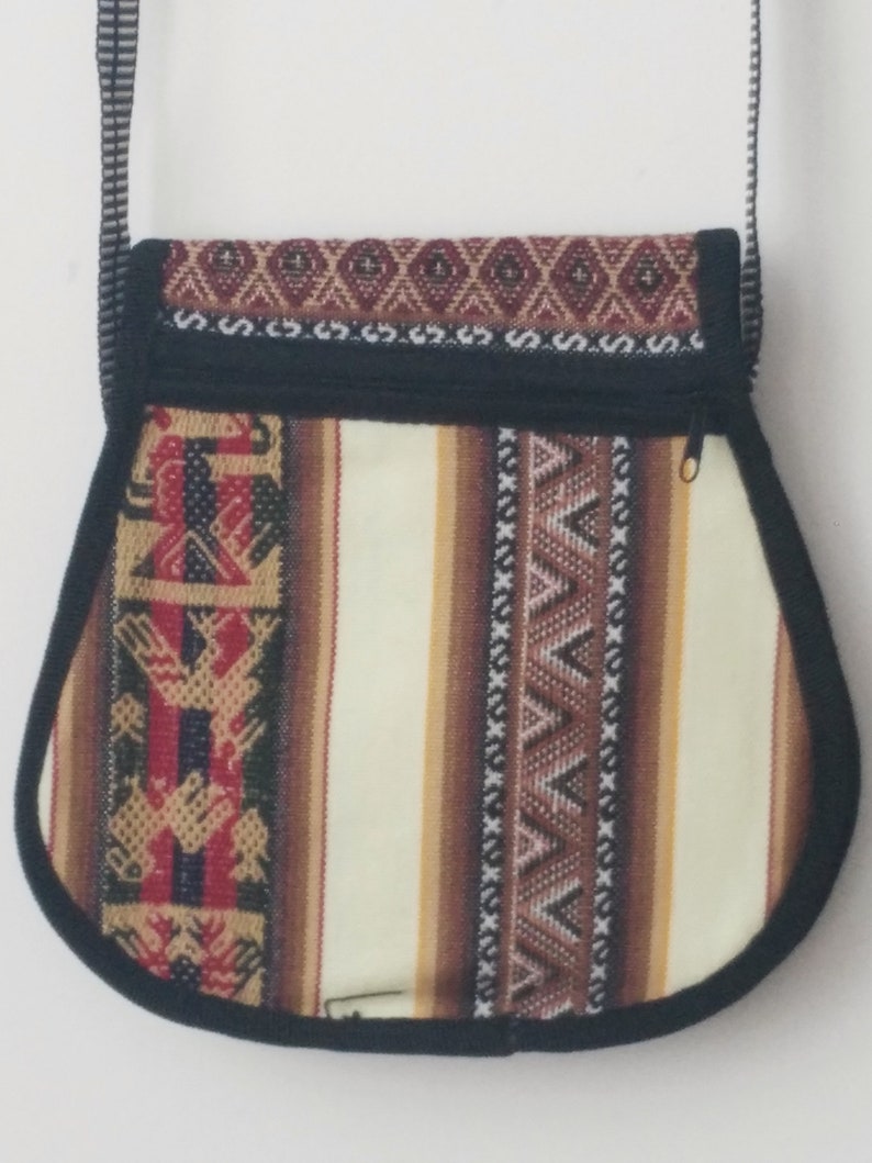 Bohemian bag with beautiful ethnic designs and Andean coloursPeruvian art