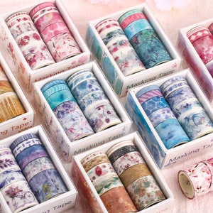 Washi Tape SAMPLE SET 10 Patterns Floral Botanical Autumn Spring Decorative Adhesive Tape for DIY Crafts Scrapbooking Diary Planner Decal