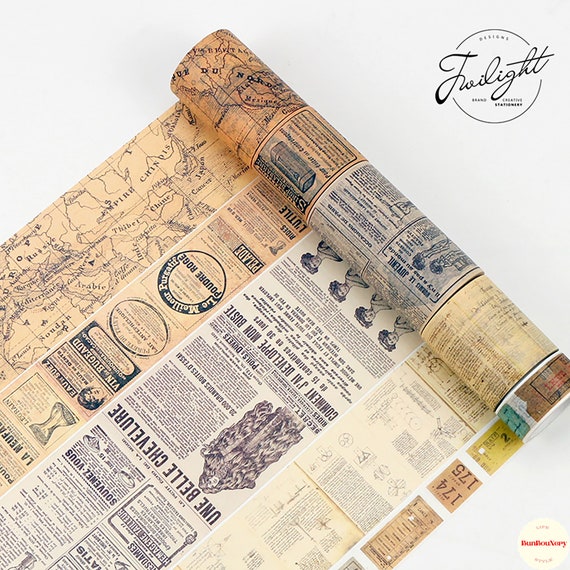 6 Pattern Retro Style Sample Washi Tape | Vintage Washi Tape, Sample Washi Tape Set | Decorative Masking Tape, Planner, Scrapbook, Journal