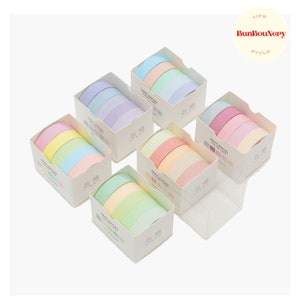 30 Pastel Colors Washi Tapes Set/combo | 10mm wide 50cm sample washi tape set | 5 Bright Colors Set | Journal tape | Mail Decor Tape