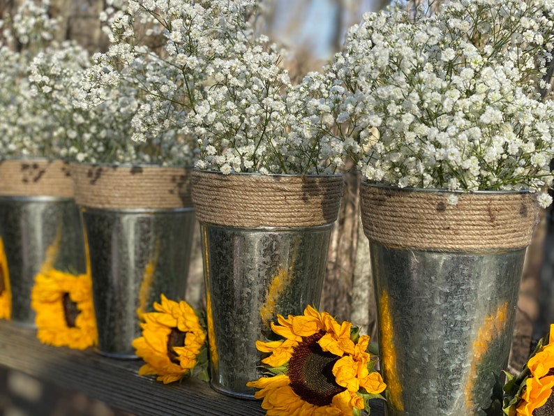 Set of 6 Wedding Buckets Wedding Isle Decorations Wedding Etsy