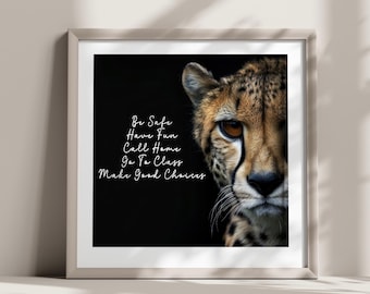 Dorm Room Wall Art Decor, Dorm Rules Sign Graduation Gift, College Quote Be Safe Have Fun Call Home Go to Class Make Good Grades Wall Print