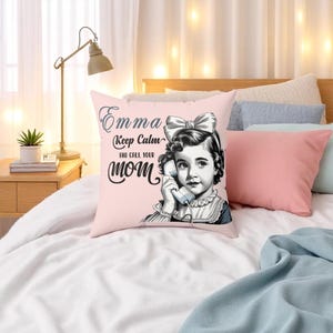 Call Your Mom Pillow, College Dorm Room Decor, New University Student Reminders Gift for College Girls, College Acceptance Care Package Gift
