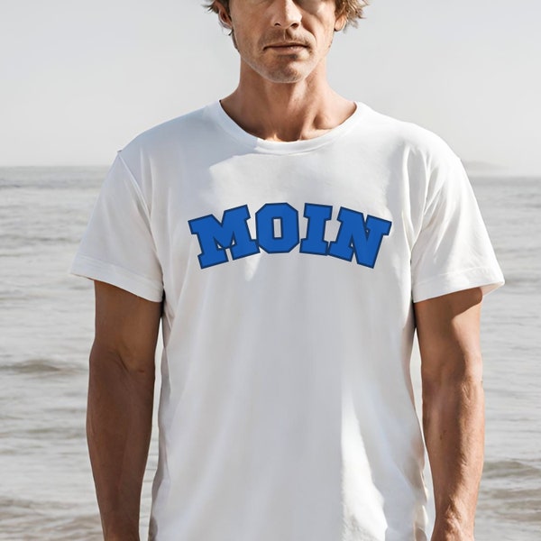 simple unisex softstyle T-shirt lettering "Moin" maritime, summer shirt, beach, gift