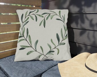 Cushion for outdoor use, terrace, balcony, gift, olive branches