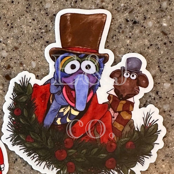 Muppets Christmas Carol-Inspired sticker, Muppets inspired, Gonzo, Rizzo Sticker