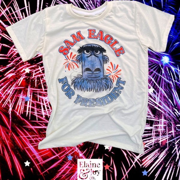 Sam Eagle inspired graphic tee, Disney parks inspired tee, Muppet Vision 3D inspired, Muppets inspired, Fourth of July, Salute to America