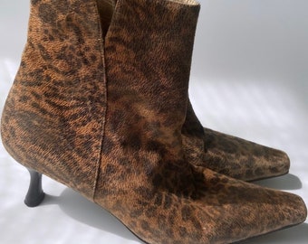 boots with leopard heel