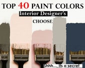 Top Wall Paint colors Interior Designer's use. Color swatch, name and code