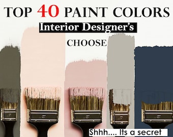 Top Wall Paint colors Interior Designer&#39;s use. Color swatch, name and code