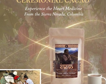 Ceremonial-Grade Cacao. Organic, Shaved, Crumbled. Indigenous Grown in Colombia