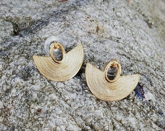 Pre-Columbian Earrings- Gold Platted (24k), Art Replicas, Indigenous Art