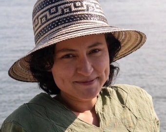 Handwoven Straw Sun Hat: Wayuu Artisan Made, Colombia