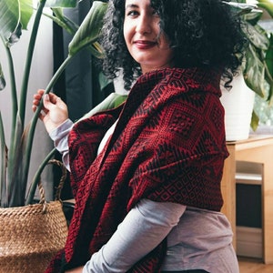Mexican Shawl, Wrap (Rebozo) Warm, Colorful Big Scarf! Indigenous made.